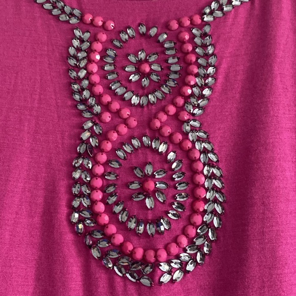 NWT Boden Long Sleeve Embellished Tee Shirt in Mulberry - Size 10 - Picture 4 of 10